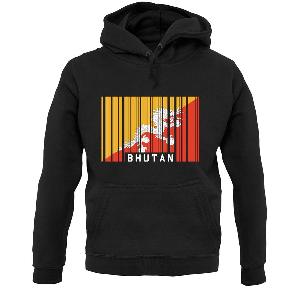 Bhutan Barcode Style Flag Unisex Hoodie