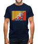 Bhutan Barcode Style Flag Mens T-Shirt