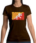 Bhutan Grunge Style Flag Womens T-Shirt