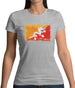 Bhutan Grunge Style Flag Womens T-Shirt