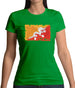 Bhutan Grunge Style Flag Womens T-Shirt