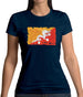 Bhutan Grunge Style Flag Womens T-Shirt