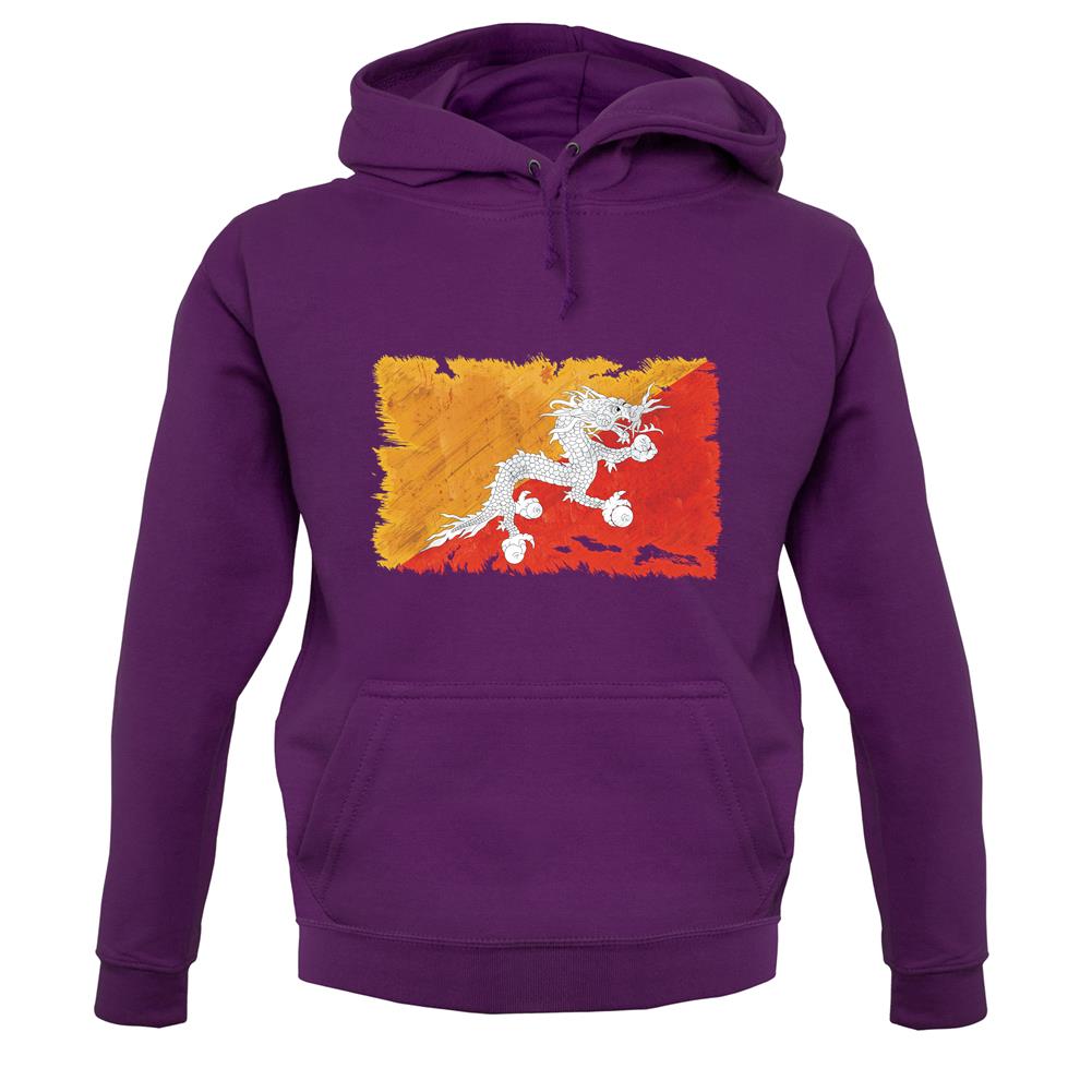Bhutan Grunge Style Flag unisex hoodie