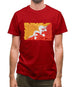 Bhutan Grunge Style Flag Mens T-Shirt