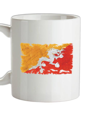 Bhutan Grunge Style Flag Ceramic Mug