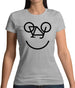 Bicycle Smiley Face Womens T-Shirt