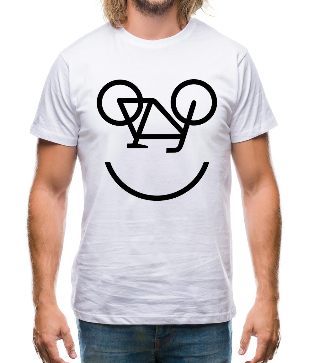 Bicycle Smiley Face Mens T-Shirt