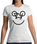 Bicycle Smiley Face Womens T-Shirt