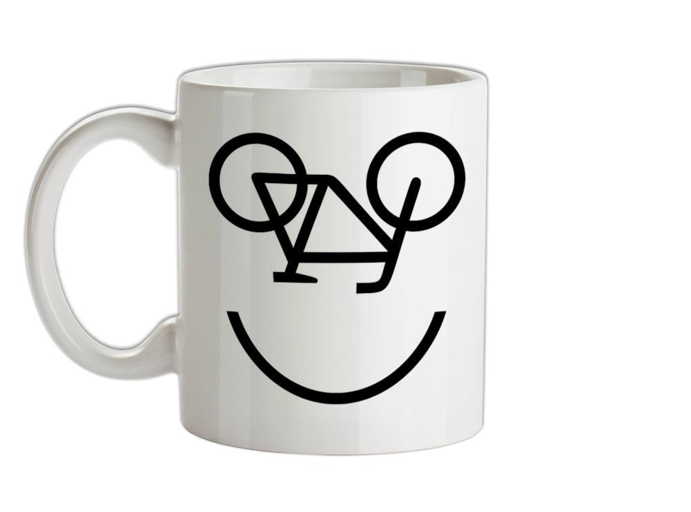 Bicycle Smiley Face Ceramic Mug