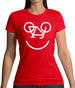 Bicycle Smiley Face Womens T-Shirt