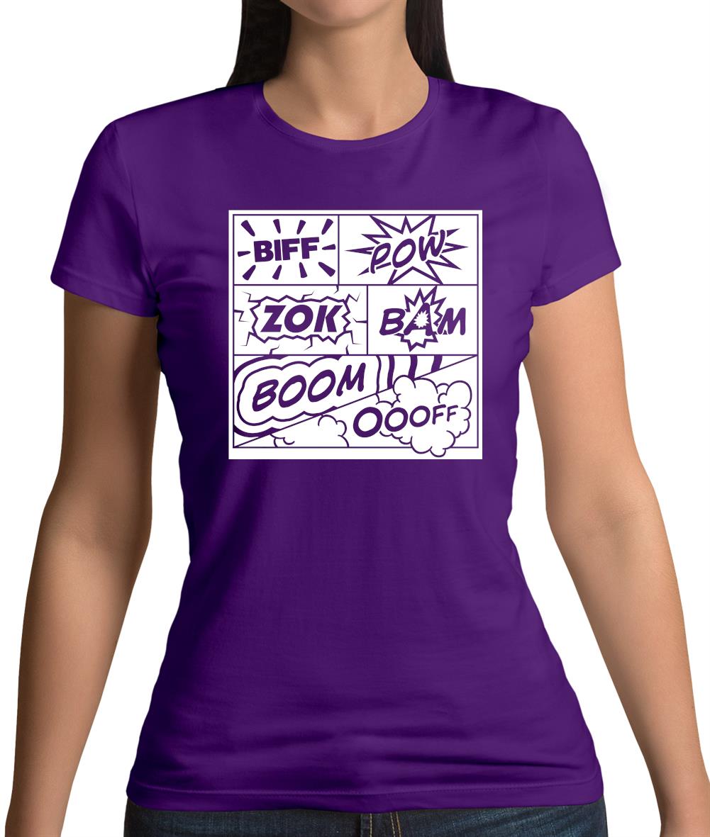 Biff Pow Bam Comic book Womens T-Shirt