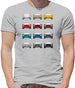 Porsche Box 981 T 12 Colour Grid Mens T-Shirt
