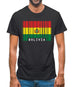 Bolivia Barcode Style Flag Mens T-Shirt