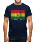 Bolivia Barcode Style Flag Mens T-Shirt