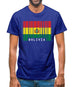 Bolivia Barcode Style Flag Mens T-Shirt
