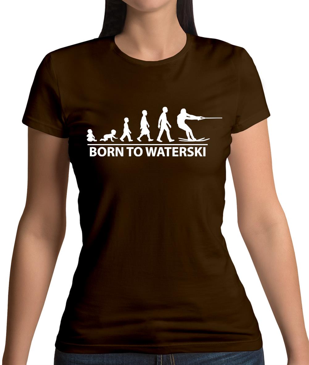 Born To Waterski Womens T-Shirt