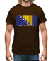 Bosnia And Herzegovina  Barcode Style Flag Mens T-Shirt