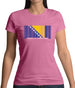Bosnia And Herzegovina  Barcode Style Flag Womens T-Shirt