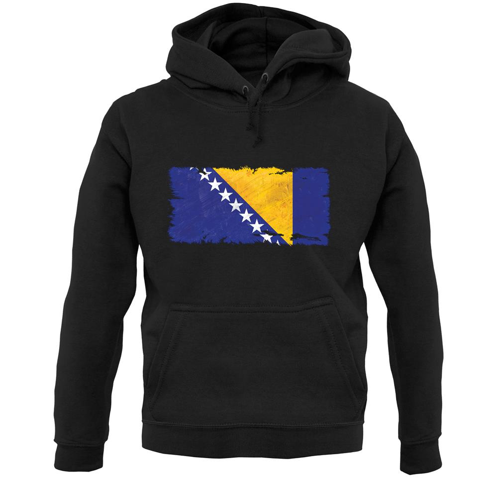 Bosnia And Herzegovina Grunge Style Flag Unisex Hoodie