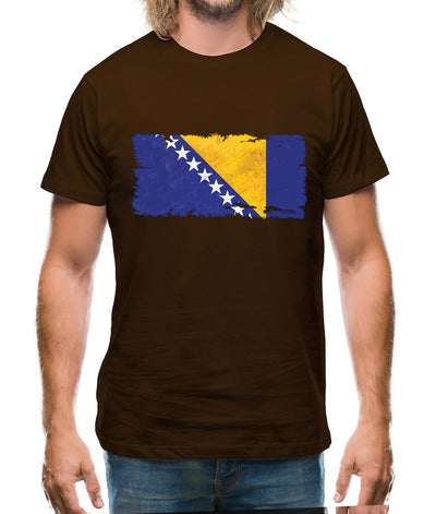 Bosnia And Herzegovina Grunge Style Flag Mens T-Shirt