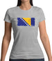 Bosnia And Herzegovina Grunge Style Flag Womens T-Shirt