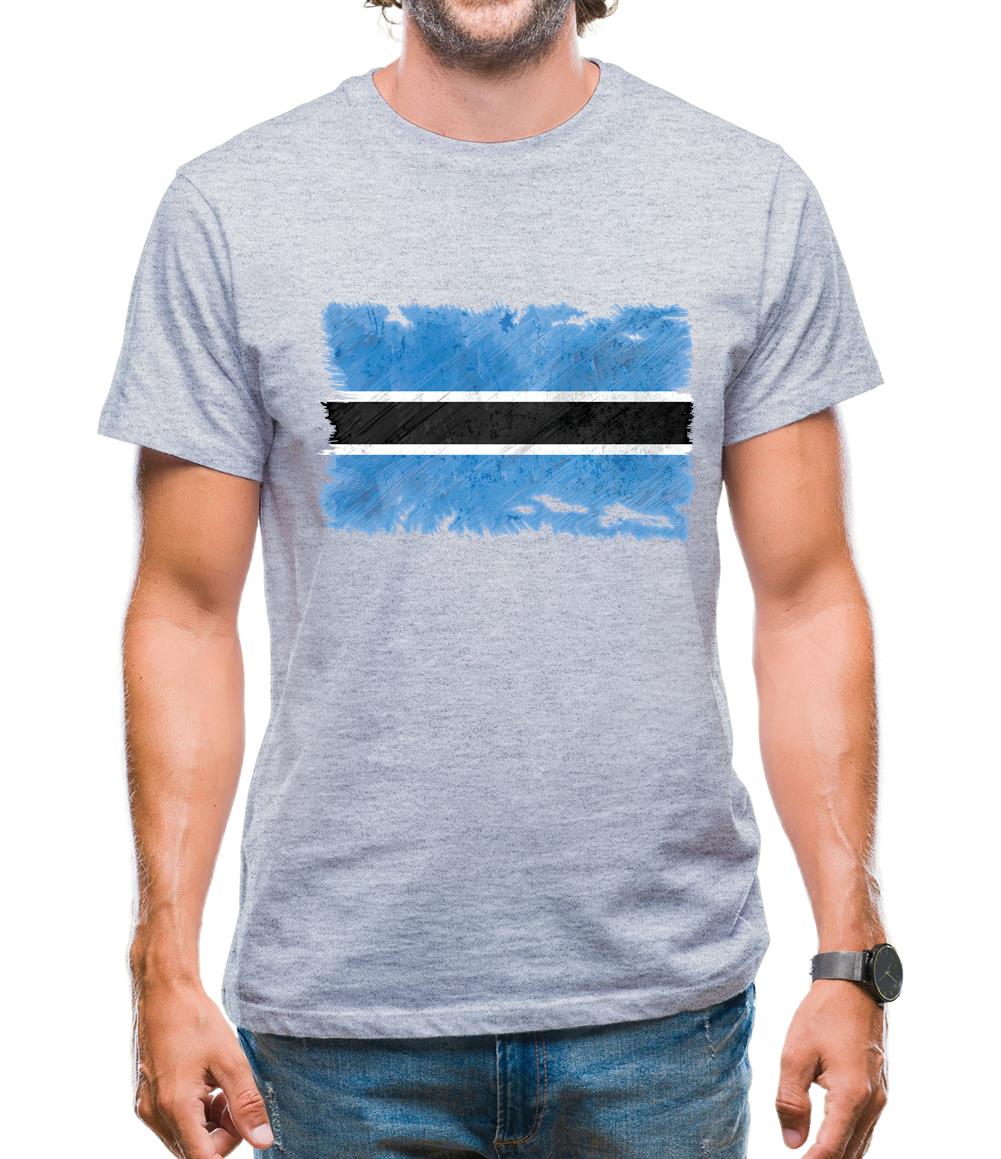 Botswana Grunge Style Flag Mens T-Shirt
