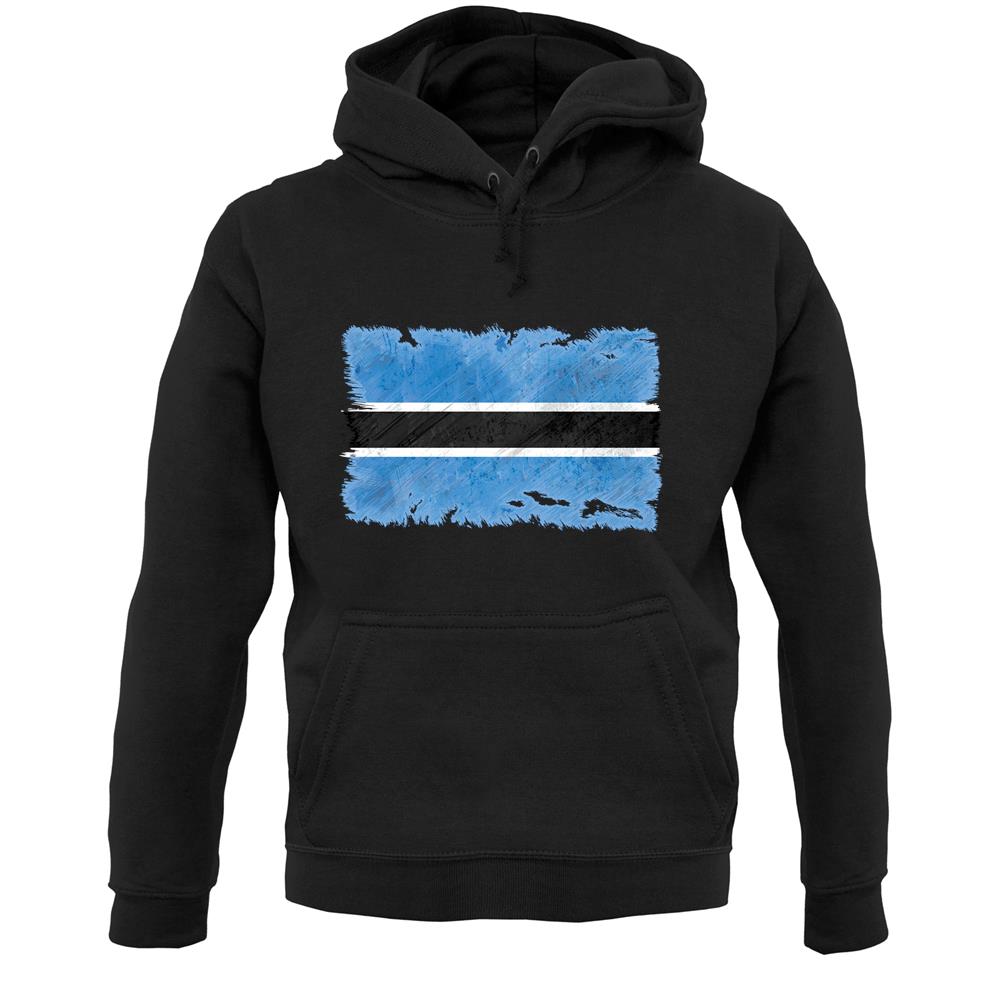 Botswana Grunge Style Flag Unisex Hoodie