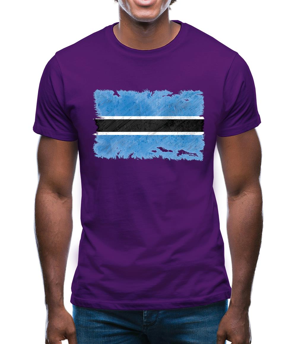 Botswana Grunge Style Flag Mens T-Shirt