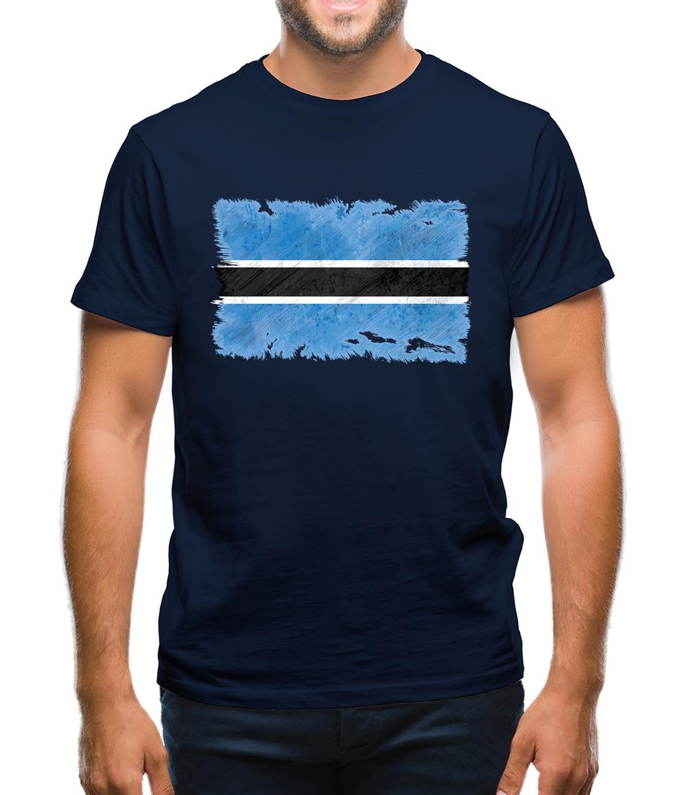 Botswana Grunge Style Flag Mens T-Shirt