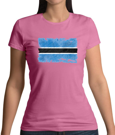 Botswana Grunge Style Flag Womens T-Shirt