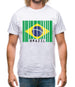 Brazil Barcode Style Flag Mens T-Shirt