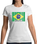 Brazil Barcode Style Flag Womens T-Shirt