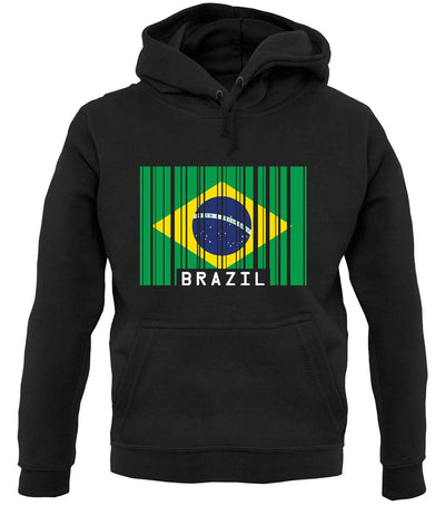 Brazil Barcode Style Flag unisex hoodie
