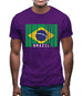 Brazil Barcode Style Flag Mens T-Shirt