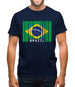 Brazil Barcode Style Flag Mens T-Shirt