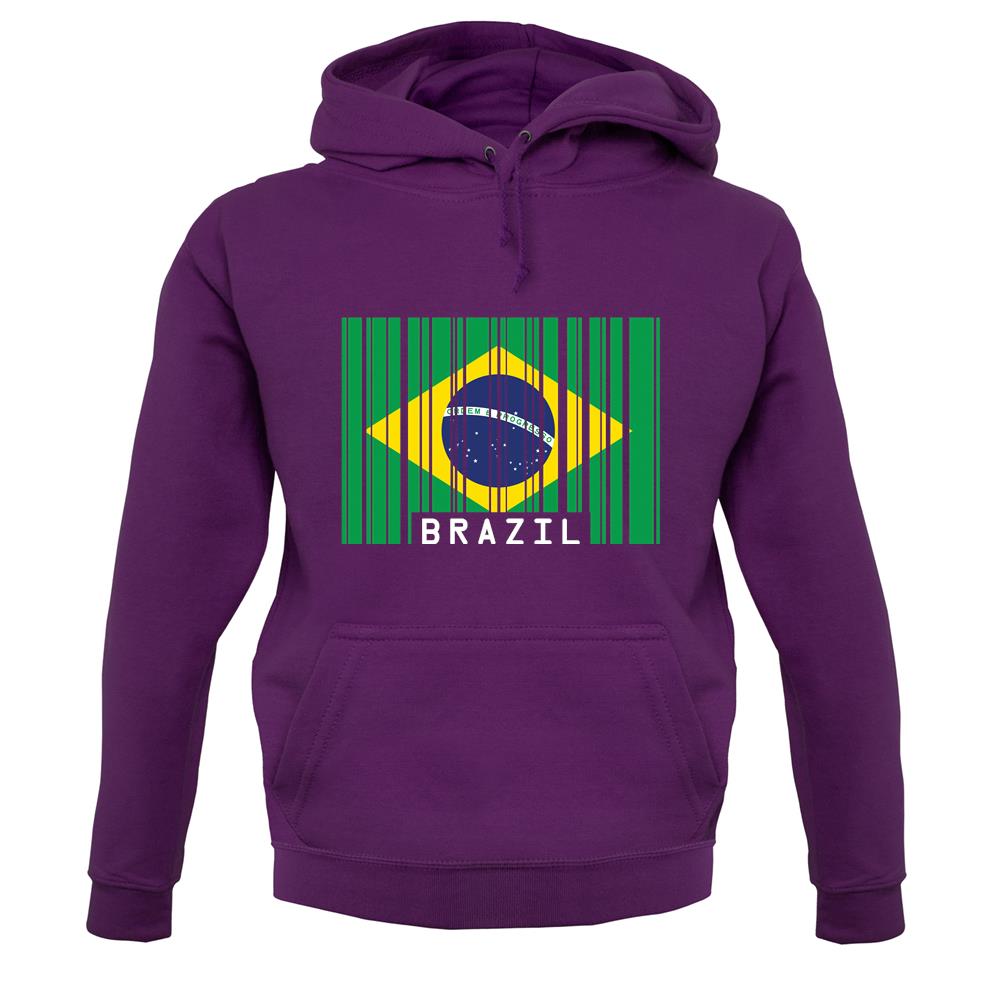 Brazil Barcode Style Flag unisex hoodie