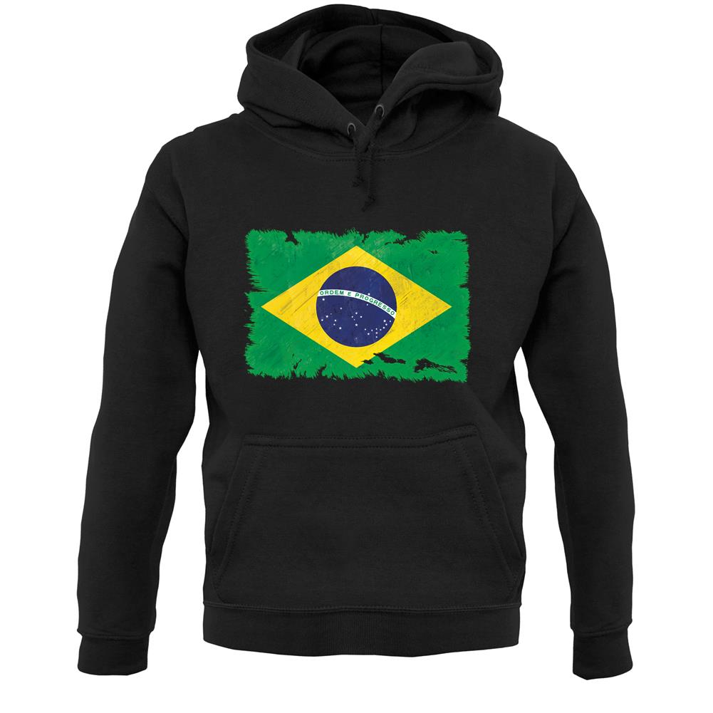 Brazil Grunge Style Flag Unisex Hoodie