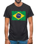 Brazil Grunge Style Flag Mens T-Shirt