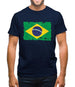 Brazil Grunge Style Flag Mens T-Shirt