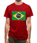 Brazil Grunge Style Flag Mens T-Shirt