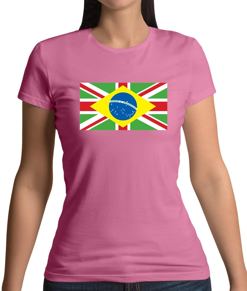 Brazil Union Jack Flag Womens T-Shirt