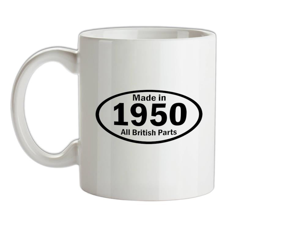 Made In 1950 All British Parts Ceramic Mug