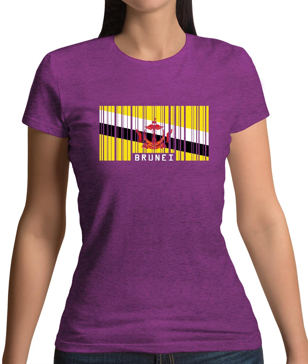 Brunei Barcode Style Flag Womens T-Shirt