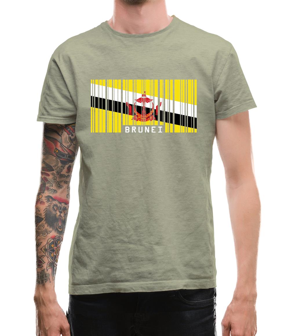 Brunei Barcode Style Flag Mens T-Shirt