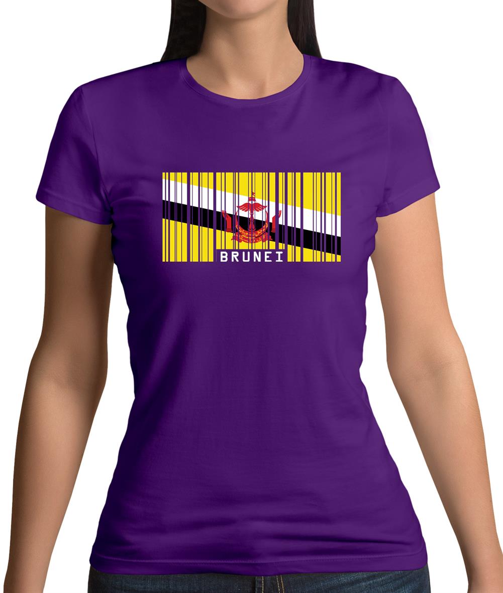 Brunei Barcode Style Flag Womens T-Shirt