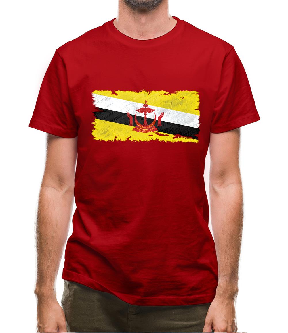 Brunei Grunge Style Flag Mens T-Shirt