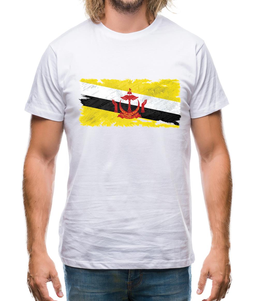 Brunei Grunge Style Flag Mens T-Shirt
