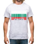 Bulgaria Barcode Style Flag Mens T-Shirt