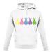 Multi Colour Easter Bunny's unisex hoodie