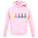 Multi Colour Easter Bunny's unisex hoodie